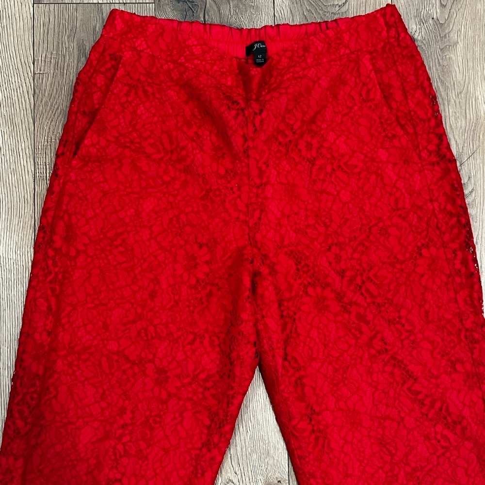 JCREW Chic Red Lace Pants - Picture 5 of 5